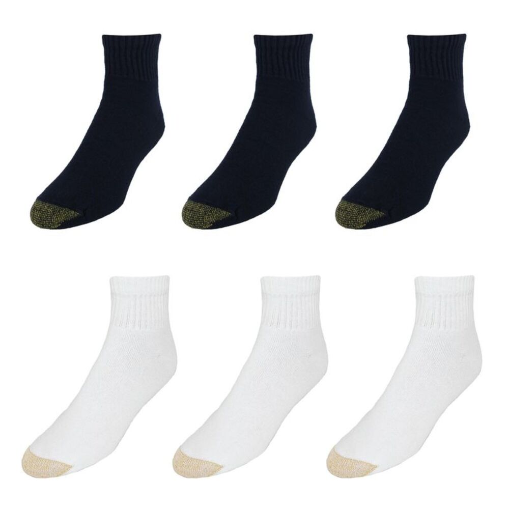 Gold Toe Men's Big & Tall Cotton Quarter Socks (Pack of 6)